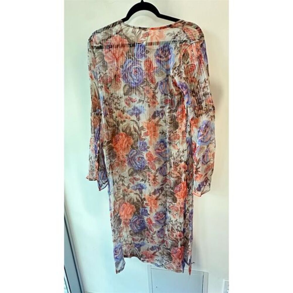 Aratta Women's Floral Mesh Midi Dress Size S Bohemian Chic Multicolor